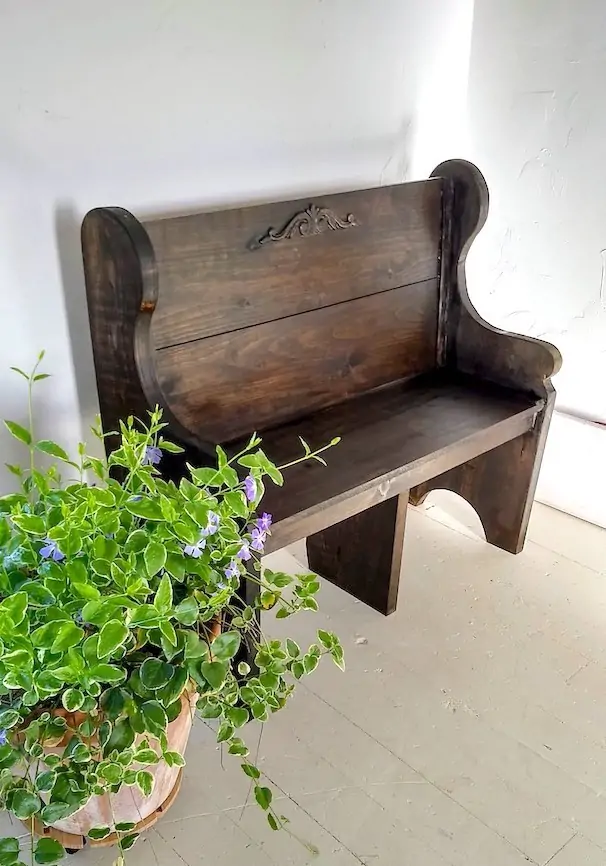 Church pew style and country style wood bench